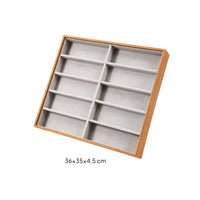 Wood-Grain Sunglasses Display Case 10-Slot Eyeglass Display Box Slanted Sunglass Organizer Upright for Retailers, Collectors, Retail Counter, Dresser, Optical Shop