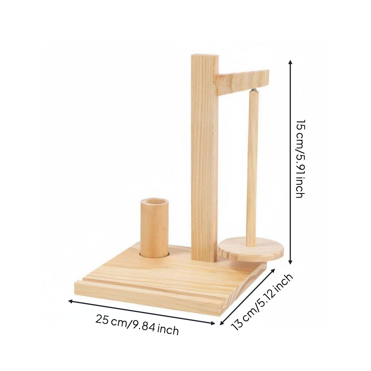 Solid Wood Construction Wooden Yarn Dispenser Tangle-Tangleless Yarn Spool Stand with Tool Holder Effortless Rotation Knitting Organizer Multifunctional Design for Knitters, Crocheters, Crafters