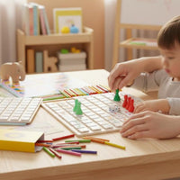 Cognitive Development Wooden Hundred Board Hand-Eye Coordination Child-Centered Number Game Double Sided Game Board for Kindergarteners, Preschoolers, Kids, Home School, Classroom