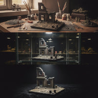 Building Ruin Cityscape Resin Base with Rubble Scenery Miniature for Modelers Dioramas, Wargaming