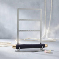Freestanding Jewelry Display Stand Hanging Holes Earring Holder Cushioned Rod Finger Adornment Holder Oval Base