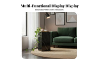 Modern Minimalist Rectangular Plinth Light Luxury Aesthetic Display Stand Floor-Standing Pedestal Marble Pattern for Interior Decorators, Art Enthusiasts, Living Room, Home Decor, Entryway, Bedroom