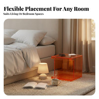 Transparent Look 2-Tier C-Shaped End Table Modern design Storage Rack Multi-Functional Household Furniture multipurpose Use for Apartment Dwellers, Homeowners, Students, Living Room, Small Spaces, Home Office, Next to Sofa