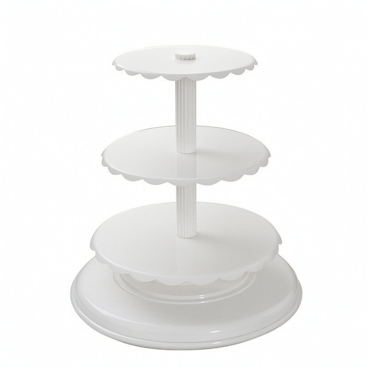 Three-Tier Cake Stand Stable Cake rack with Plates Elegant Tiered Serving Tray for Party Planners, Dessert Makers, Weddings