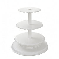Three-Tier Cake Stand Stable Cake rack with Plates Elegant Tiered Serving Tray for Party Planners, Dessert Makers, Weddings