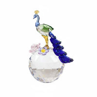 2 Pieces Peacock Ball Ornament Ornamental Crystal Peacock Figurine Gift Idea