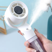 Fan with Water Spray Easy to Carry Handheld Fan with Water Reservoir Operated Portable Misting Humidifier for Commuters, Desk