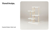 Single-Tier Pot Riser Space-Saving Plant Stand Natural look for Countertop