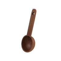 Short Handle Wooden Measuring Spoon Artisanal Walnut Measuring Spoon Compact Kitchen Utensil Comfortable Grip for Bakers, Baking