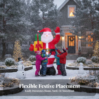 Air-Inflated Inflatable Santa Built-in Fan Giant Inflatable Santa Full-Body Christmas Yard Decor Gift Prop for Indoor Display