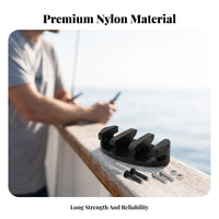 Black Boat Tether Base Textured Nylon Clamping Base Matte Finish