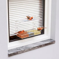 Window Feeder, Rectangular Bird Cage with four sturdy Suction Cups, Small Size Outdoor Pet Bird Feeder for Garden Window Viewing