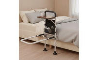 Bed Assist Rail with Tray Height Adjustable Bed Assist Rail with Storage Pocket Bedside Grab Bar Stabilizing Stable for Elderly