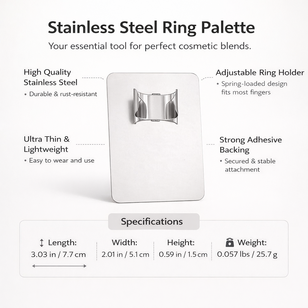 Stainless Steel Mixing Palette with, Professional Cosmetic Application Set, Reusable Organizer for Enthusiasts and