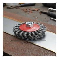 Copper-Plated Steel Wire Polishing Disc Heavy Duty Rust Removal Wheel Wear-Resistant for Welders, Metalworkers, Shipyards, Workshop, Garage
