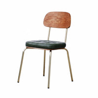 Nordic Design Upholstered Metal Frame Chair Retro Look Upholstered Armchair with Metal Legs Minimalist design Household Furniture Soft Padded Seat for Interior Designers, Homeowners, Office Workers, Dining Room, Bedroom, perusing Corner, Reception Area