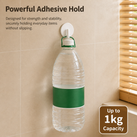 White Wall Hooks, Removable Sticky Utility Hooks, 6 Pack Towel Hook for Kitchens & Bathrooms, No Tools for Renters