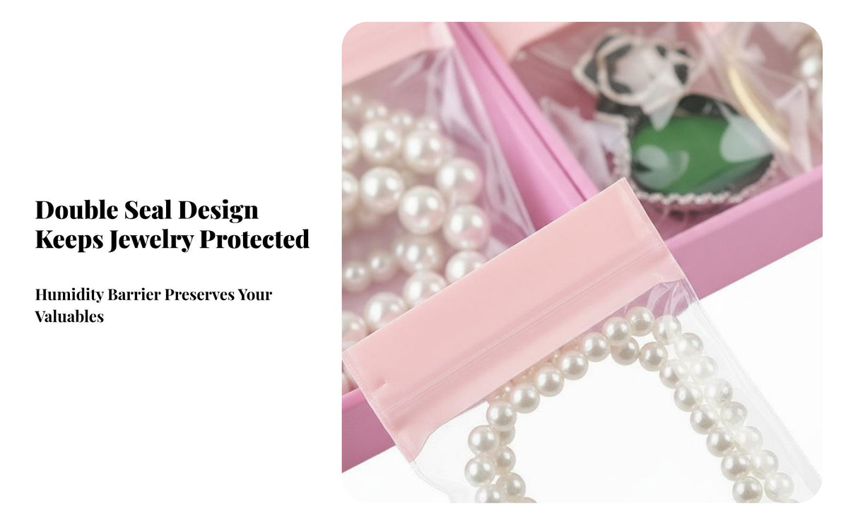 Water Resistant Jewelry Storage Bag Airtight Seal Resealable Jewelry Storage Bag High Clearness Anti-Oxidation Sealed Pouch for Crafters, Travel