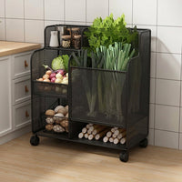 Metal Kitchen Rack with Casters, Storage Wagon, Gap Storage, Multi-Purpose Storage Cart