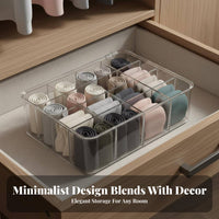 Dustproof with Lid Underwear Storage Box Space-Saving Sock Underwear Organizer Large Capacity for Women, Adults, Wardrobe, Dresser, Bedroom