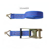High Strength Polyester Heavy Duty Cargo Strap Long-Lasting Stitching Strapping Strap with Buckle Steel Hooks for Truckers, Trucks