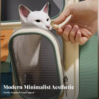 Telescopic Pull Rod Convertible Pet Trolley Detachable Wheeled Base Cat Backpack Large Capacity Pet Carrier Multi-Functional Design for Small Dog Owners, Travelers, Air Travel, Outdoor, Daily Walks, Vet Visits