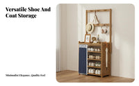 All-in-Single Solution Shoe and Coat Rack Space-Saving Design Hall Tree with Shoe Storage Large Capacity Complimentary Standing Entryway Rack Strong Load-Bearing for Apartment Dwellers, Homeowners, Families, Hallway, Mudroom, Dorm Room, Bedroom