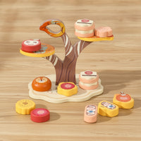 Playful Pastry Set Food Set with Stand Pretend Wooden Dessert Playset Imaginative Snacks with Stand Preschoolers