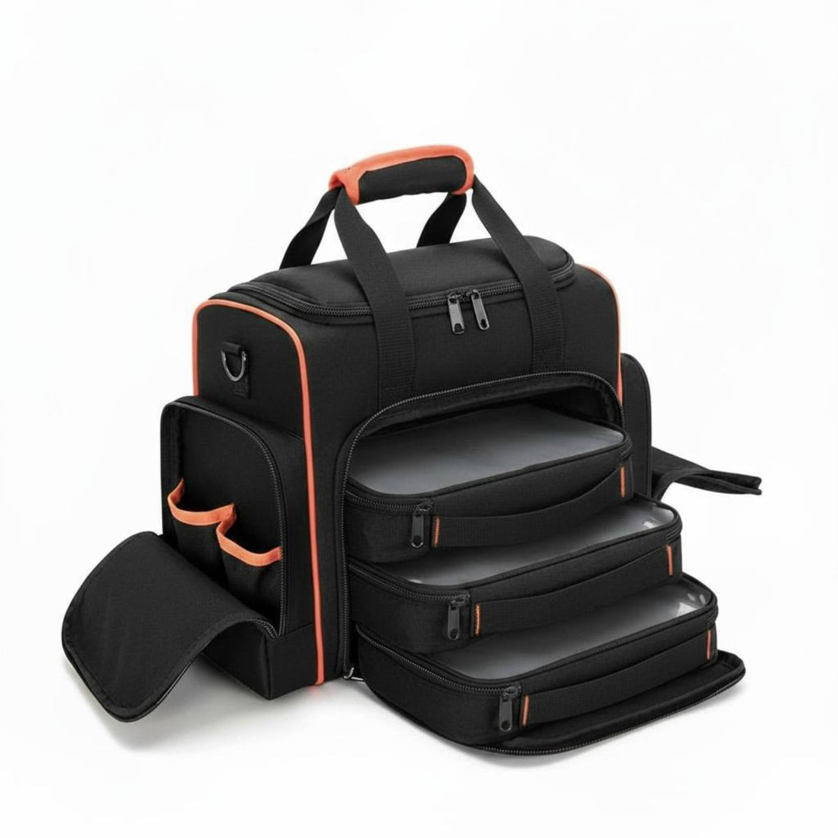 Wear-Resistant Electrician Tool Bag Oxford Cloth Multi-Pocket Tool Organizer Large Capacity Shoulder Strap for Electricians, Technicians, Mechanics, Job Site