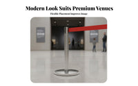 Retractable Belt Stanchion Sturdy Steel Construction Retractable Belt Barrier Stable Base Gallery Barrier Post for Cultural Institutions