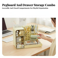 Desktop Pegboard Kit Space-Saving Pegboard Desk Shelf customizable Design for Artists