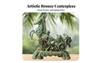Horse Pulling Cabbage Figurine Tea Pet Antique Bronze Horse Sculpture Handmade for Collectors, Feng Shui Enthusiasts, Desktop, Office