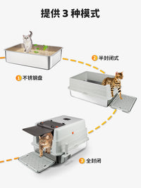 不锈钢猫砂盆全封闭式特大号巨型猫砂盆防外溅防臭超大号缅因猫