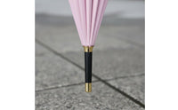 16 Rib Weather-Resistant Cover Umbrella with Hook Handle Black Coated for Commuters, Sun, Rain, Travel