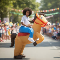 Inflate Inflatable Ride on Horse Costume Funny Mounted Horse Costume Lightweight Comfortable for Stage Performances