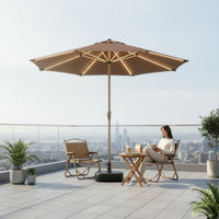Patio Umbrella with LED Lights Bi-colorColor Outdoor Umbrella with LED Lights Lighted for Homeowners, Cafe Owners, Backyard, Poolside