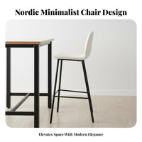 Nordic Design Modern Bar Chair with Backrest Light Luxury High Stool Stable Base Counter Seating Built-in Footrest for Adults, Homeowners, Restaurant Owners, Reception Area, cafe, Kitchen Island, Dining Room
