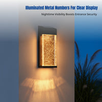 Solar Outdoor Wall Light, Courtyard Wall Fixture, Crystal Point Design, Modern Villa Corridor, Garden Landscape Lighting