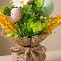 Artificial Flower and Egg Bouquet Lifelike Appearance Easter Egg Floral Arrangement Realistic Design Easter Table Decoration for Homeowners