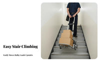 Foldable Stair Climbing Dolly Portable 6-Wheel Stair Climbing Transport Telescopic Handle Hand Truck Quick Folding for Delivery Workers, Homeowners, Stairs, Shopping, Warehouse, Travel