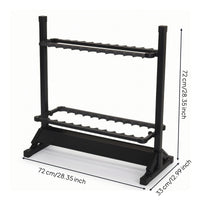 Fishing Rod Rack Freestanding Fishing Rod Rack with EVA Slots Gear Storage Stand Aluminum Organizer Double-Sided for Anglers
