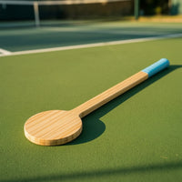 Solid Wood Tennis Optimal Ball Impact Zone Practice Aid Unfinished Optimal Ball Impact Zone Racket Portable Racket with Wrapped Grip Versatile for Beginners