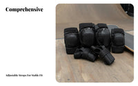 6 Pieces Knee Elbow Wrist Guard Set Adjustable Straps Blading Pads Impact Resistant Skating Pads Kit for Adults, Teens, Scootering, Biking