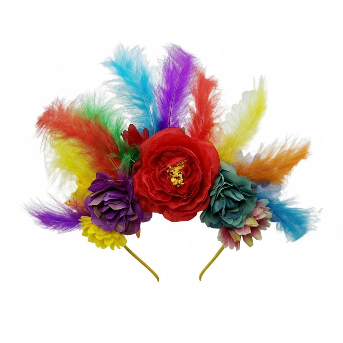 Festive Design Carnival Feather Headdress Handmade Carnival Headband Lightweight for Women, Performers, Festivals, Halloween