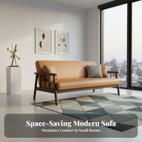 Japanese & design Wooden Frame Settee Nordic Design Sofa Minimalist visual appeal Couch Space-Saving for Apartment Dwellers, property owners, Young Adults, Lounge Area, Home Office