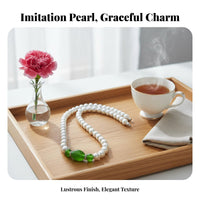 Elegant Pearl Set Matching Necklace Bracelet Graceful Accent Outfit Enhancer for Events
