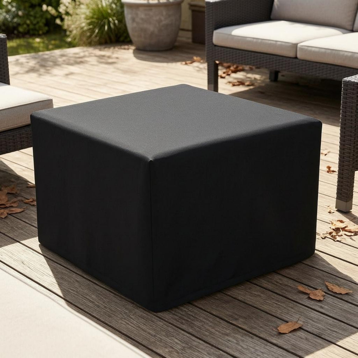 Square Fire Fireplace Cover Sun Protection Square Grill Cover Completely Waterproof for Outdoor