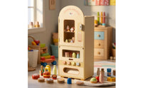 Pretend Play Vending Machine Screen Wooden Vending Machine Interactive for Kids, Toddlers, Playroom, Classroom, Preschool
