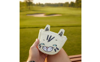 Putter Headcover with Cat Ears Cute Golf Putter Headcover Golf Club Cover PU Leather Soft-Lined for Golfers