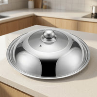 Stainless Steel Pan Lid with Tempered Glass for Home Cooking, Universal Fit Frying Pan Lid and Saucepan Lid, Transparent Wok Lid with Vent